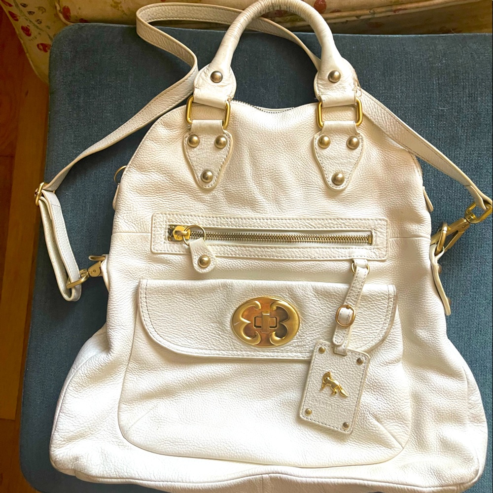 COPY - EMMA FOX HUGE leather white purse in great preloved condition 👛👜🤩